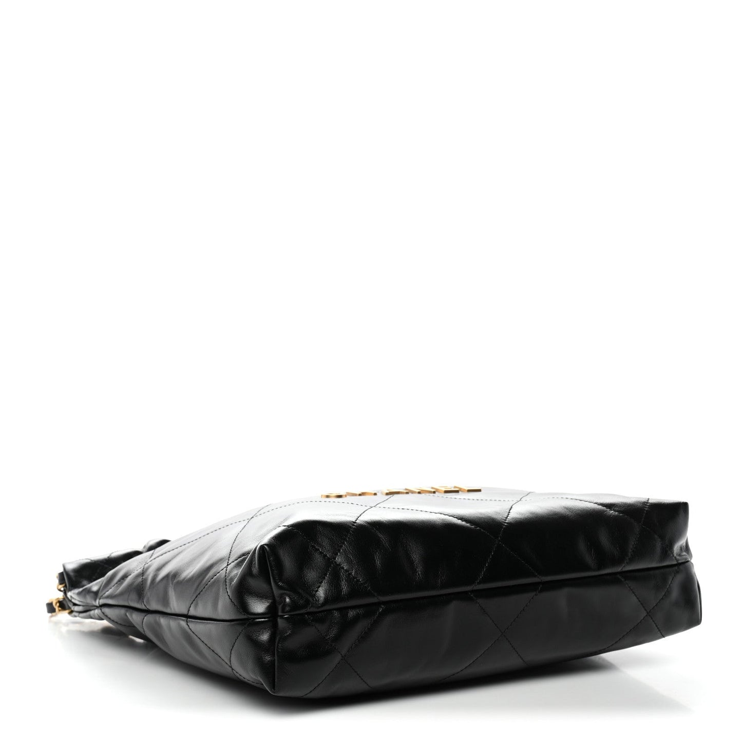 Shiny Calfskin Quilted Small Chanel 22 Black