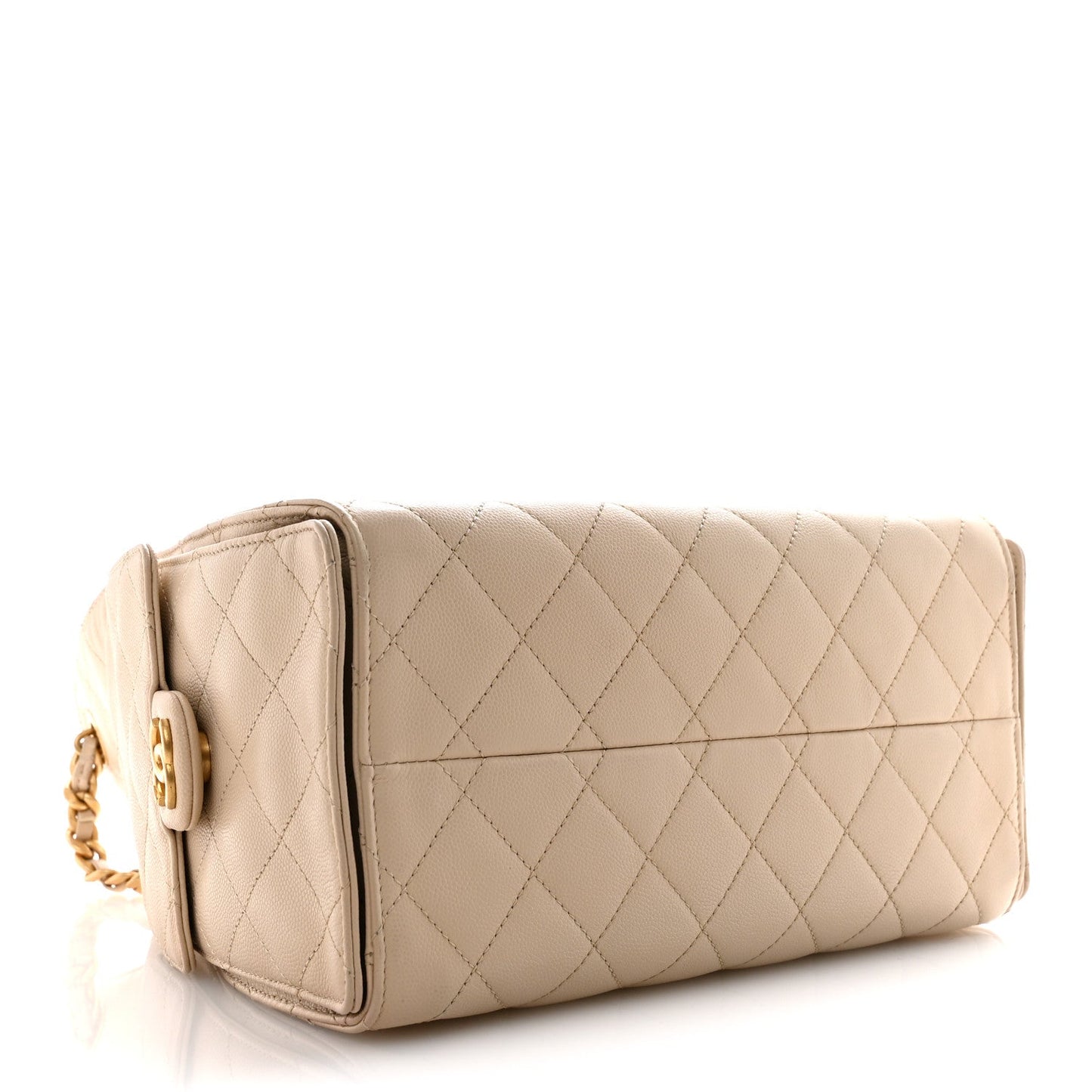 Caviar Quilted Small Chanel 25 Handbag Beige