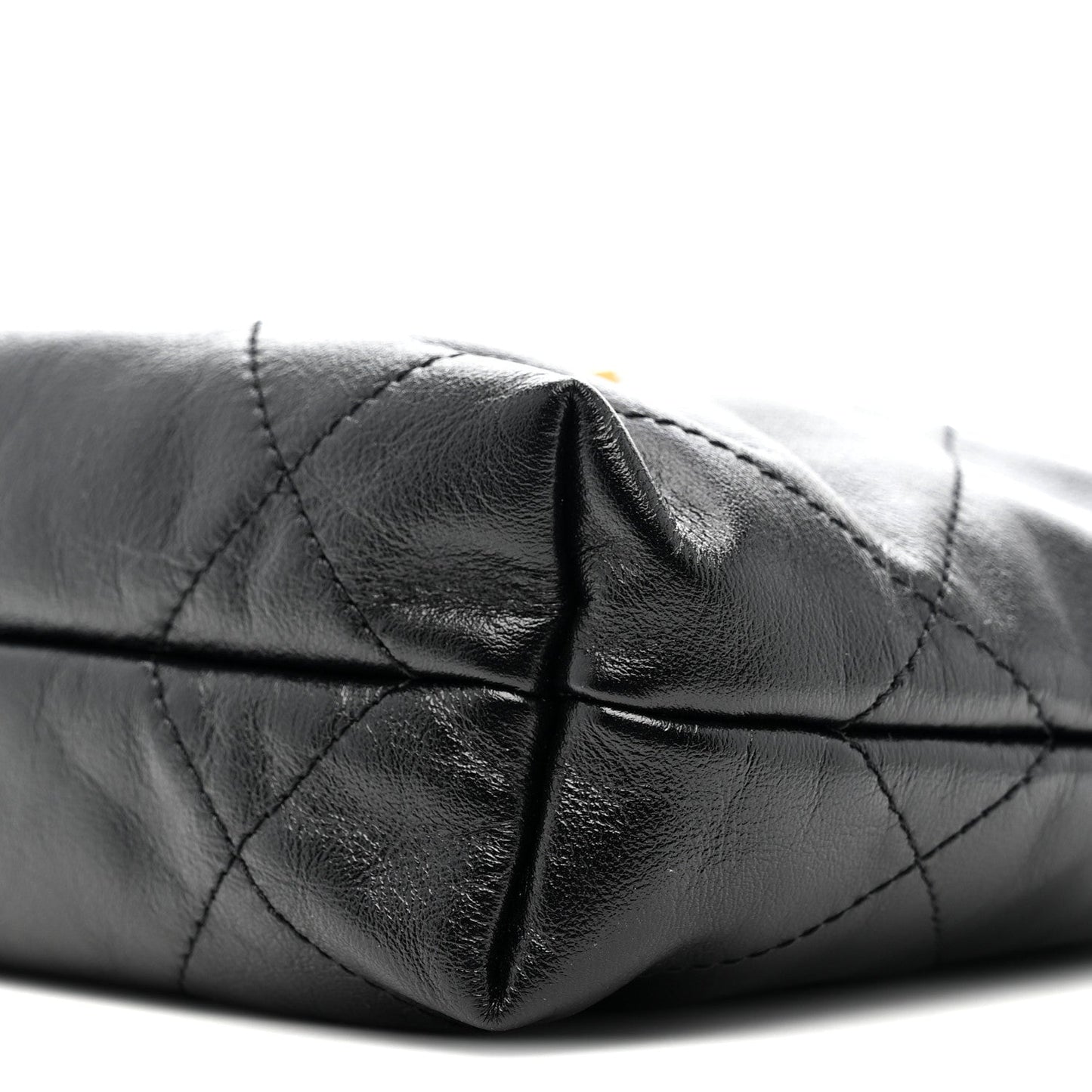 Shiny Calfskin Quilted Mini Chanel 22 Black