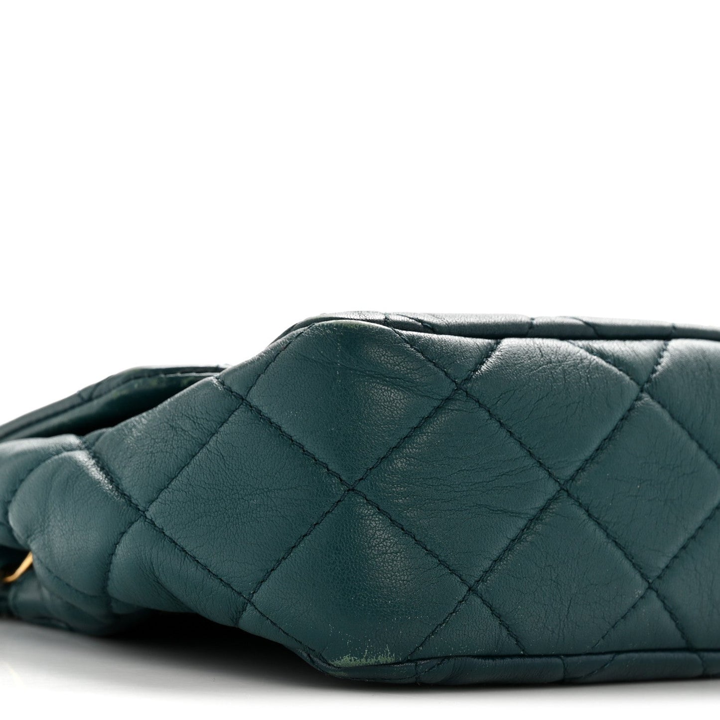 Lambskin Quilted Mini Rectangular Flap Dark Blue