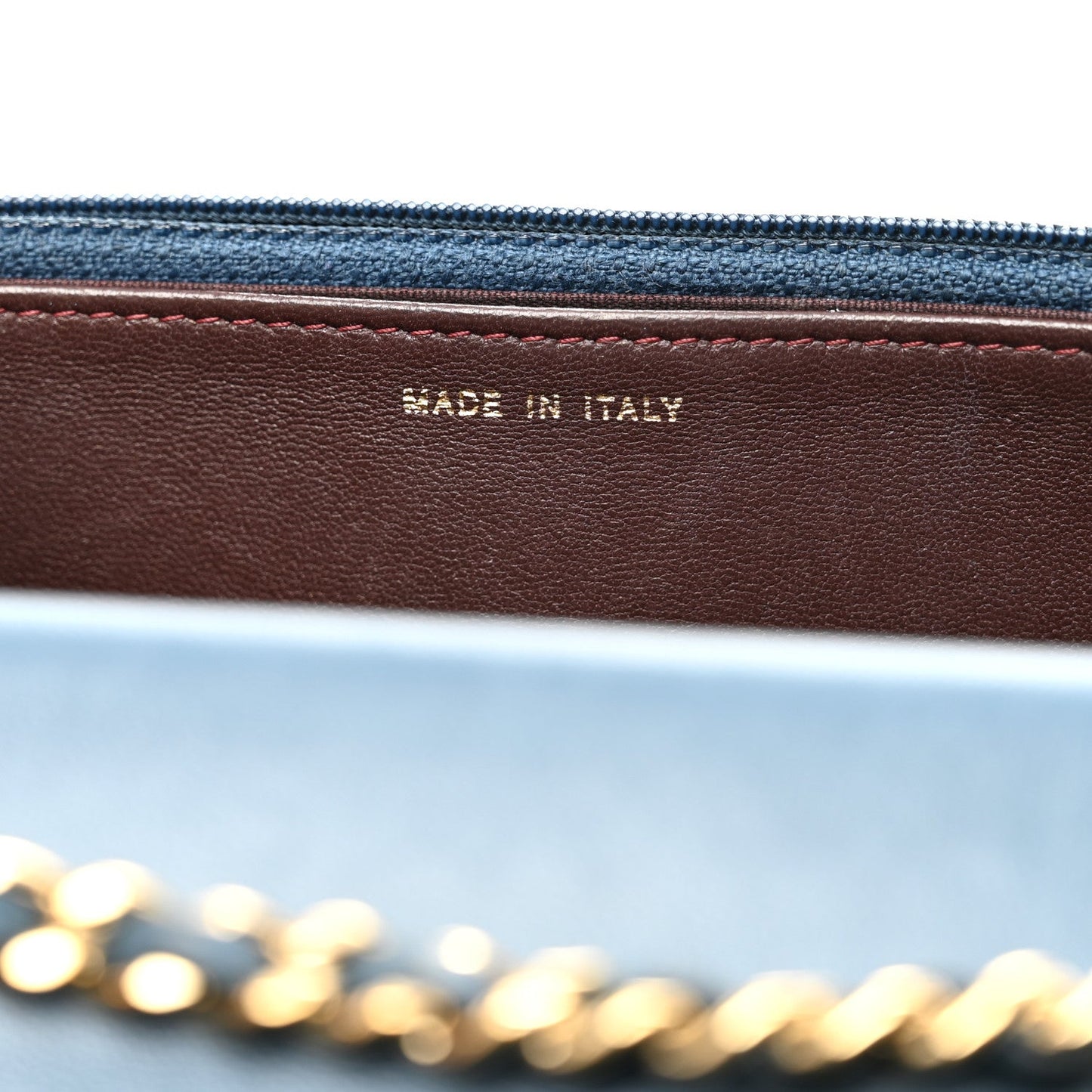 Lambskin Quilted Trendy CC Wallet On Chain WOC Blue