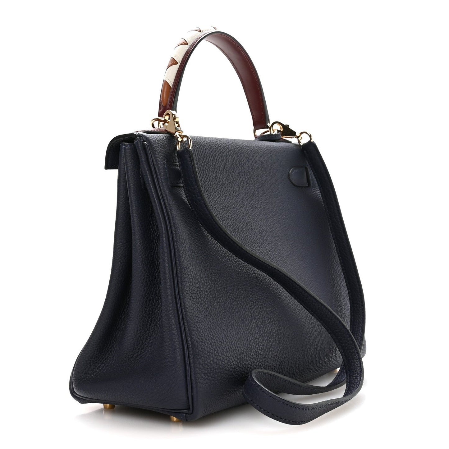 Togo Horseshoe Au Galop Kelly Retourne 28 Bleu Nuit Rouge H Fauve