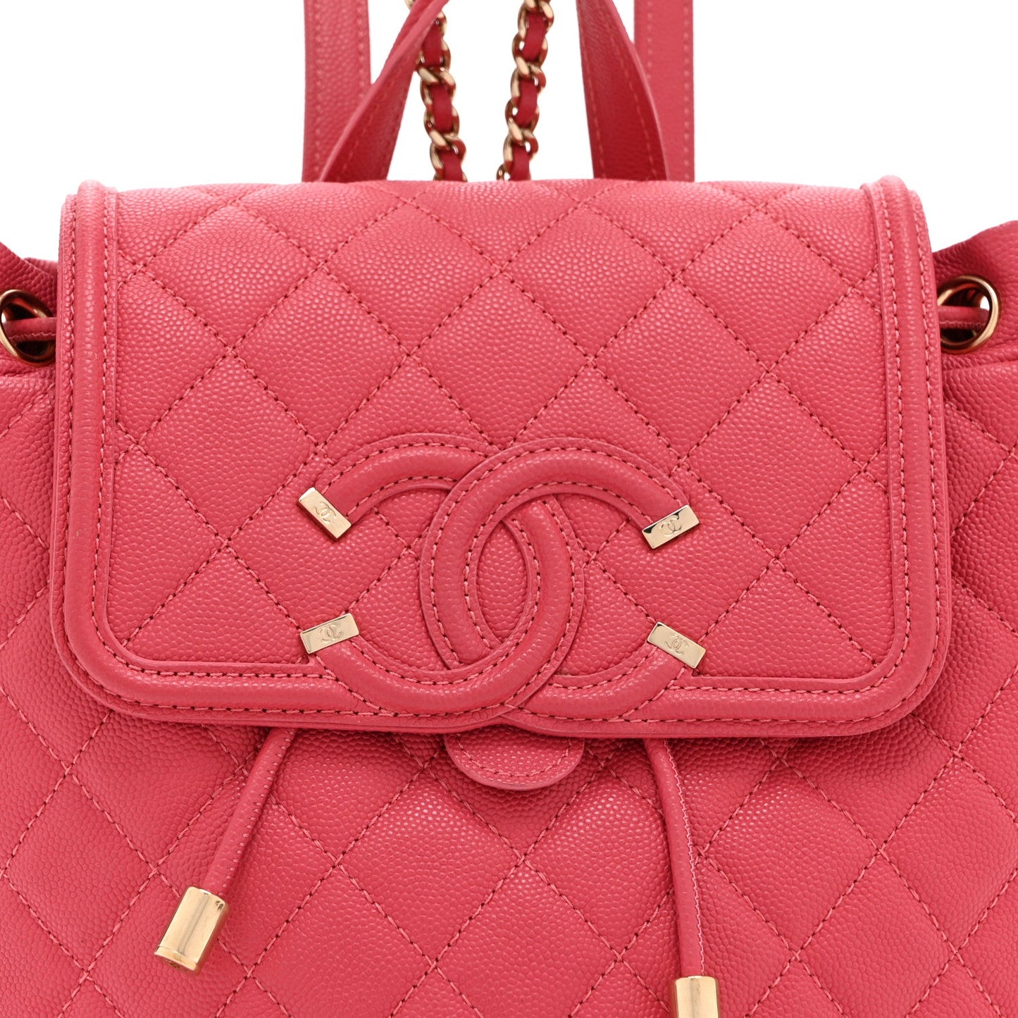 Caviar Quilted Small Filigree Backpack Pink