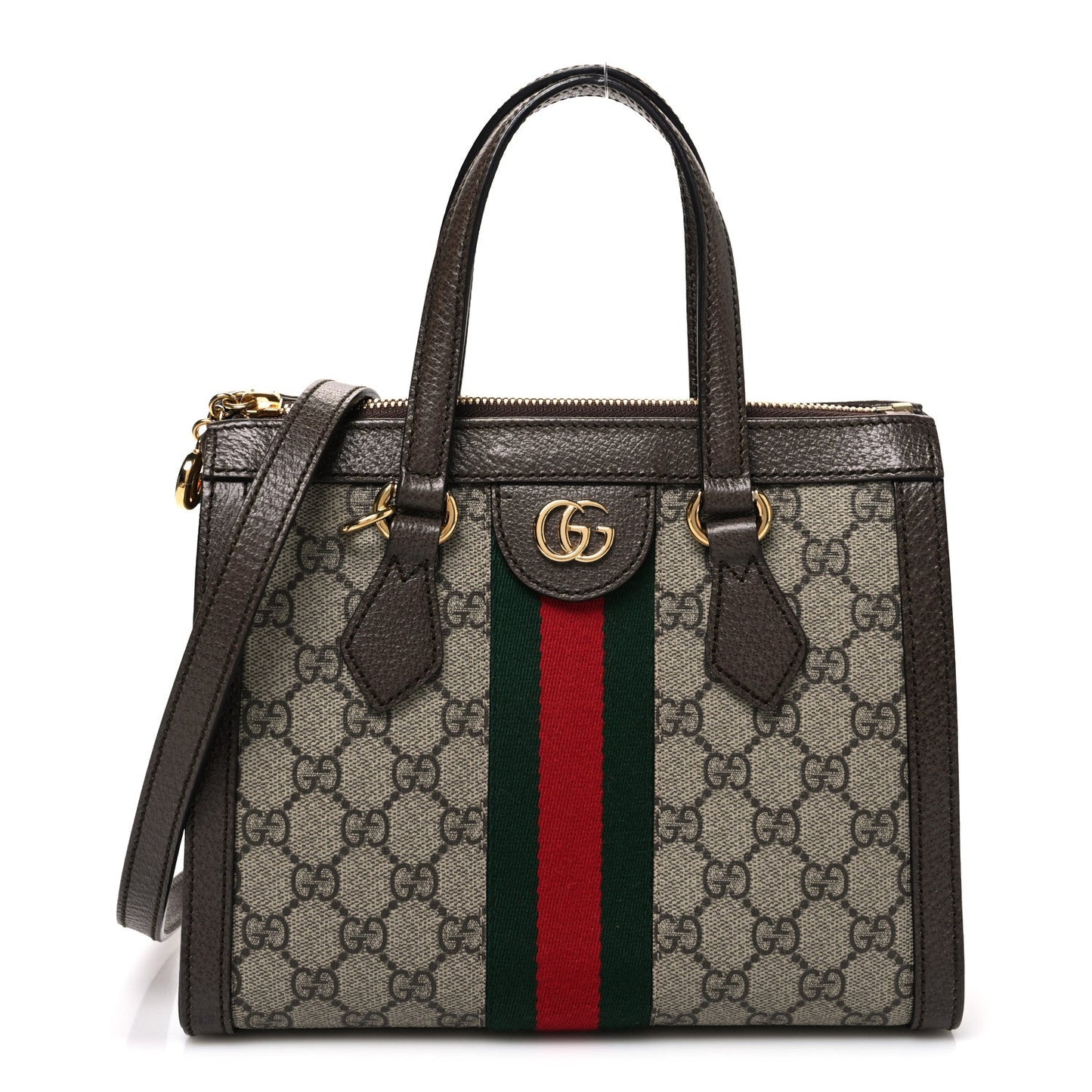 GG Supreme Monogram Small Ophidia Tote Bag Brown