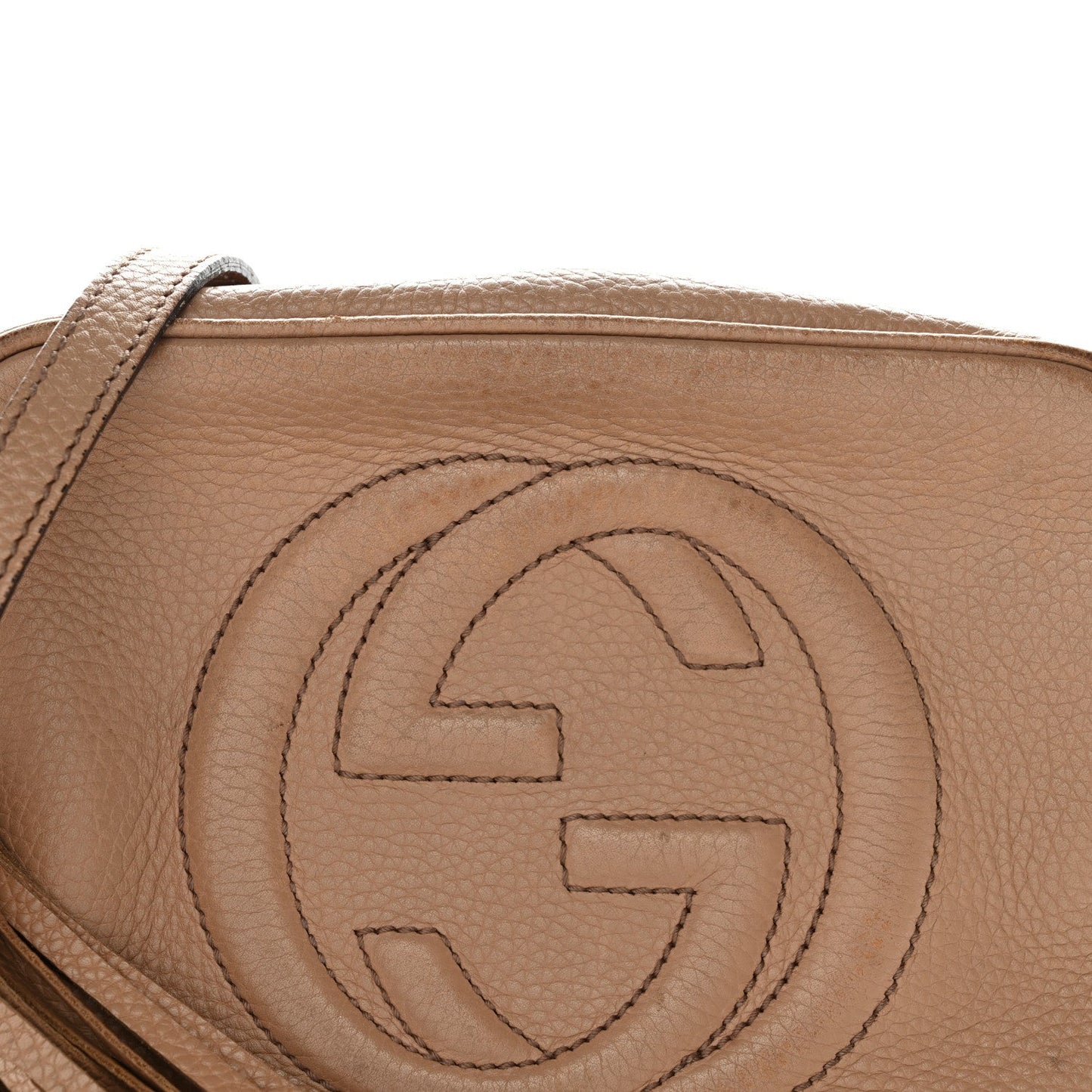 Pebbled Calfskin Small Soho Disco Bag Camelia
