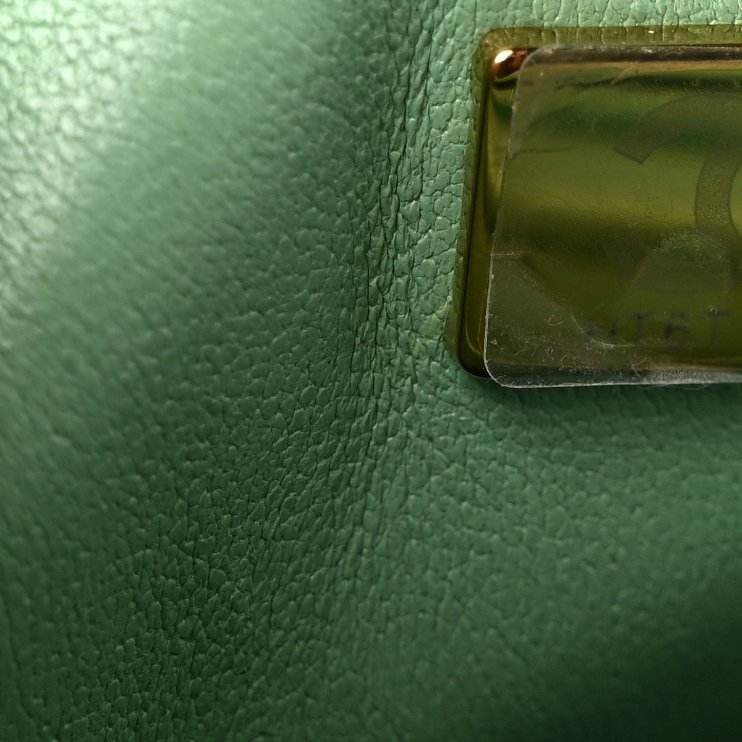 Lambskin Quilted Mini Rectangular Flap Green
