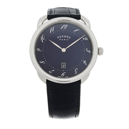 Stainless Steel Alligator 40mm Arceau Quartz Watch Bleu Abysse