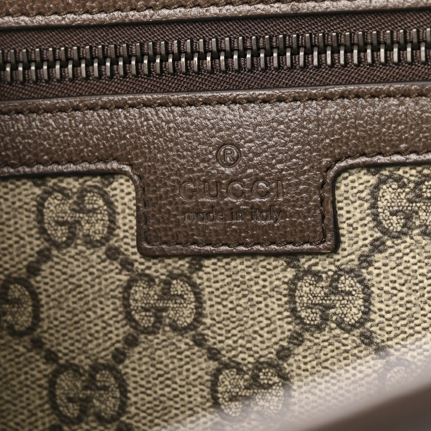 GG Supreme Monogram Medium Ophidia Tote Bag Brown