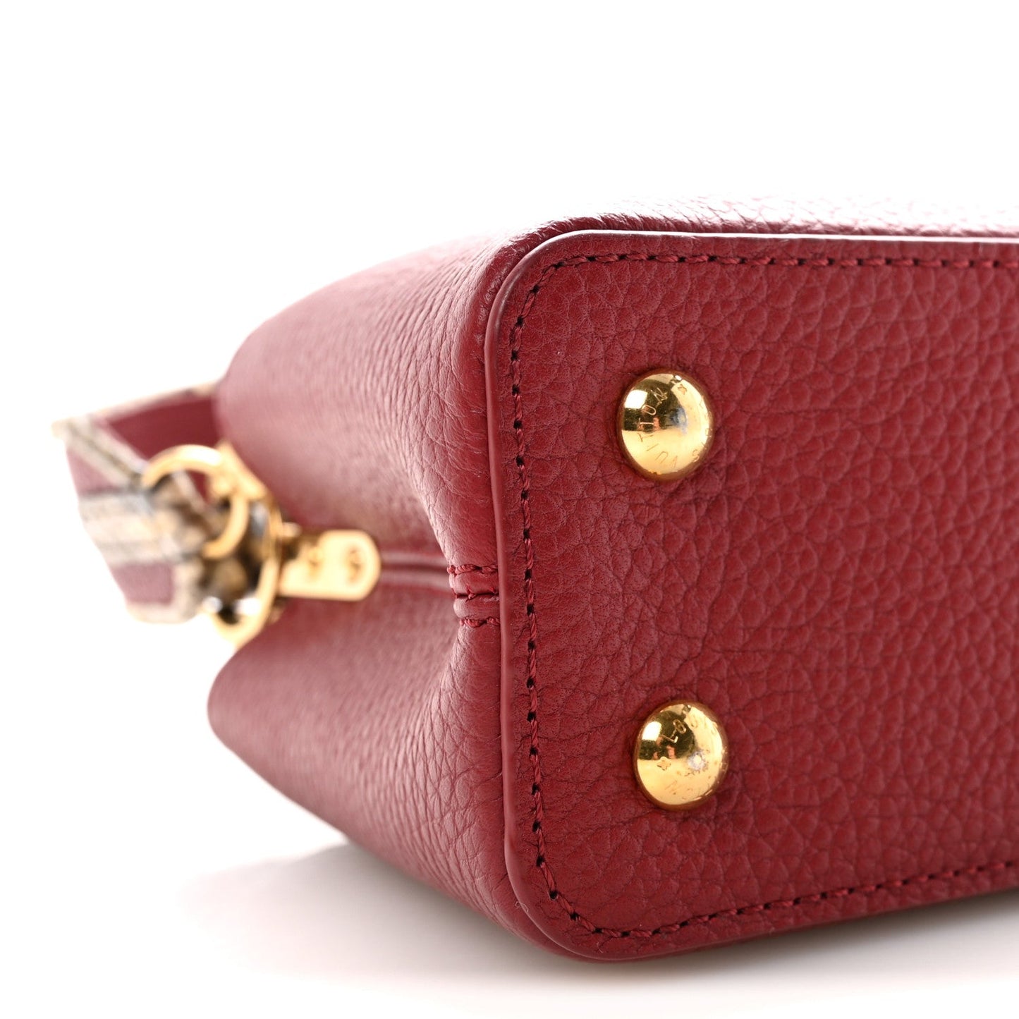 Taurillon Snakeskin Mini Capucines Burgundy