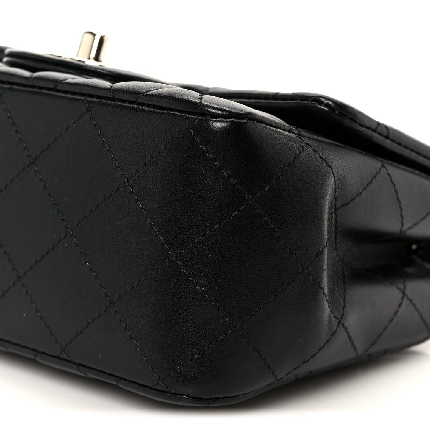 Lambskin Quilted Mini Square Flap Black