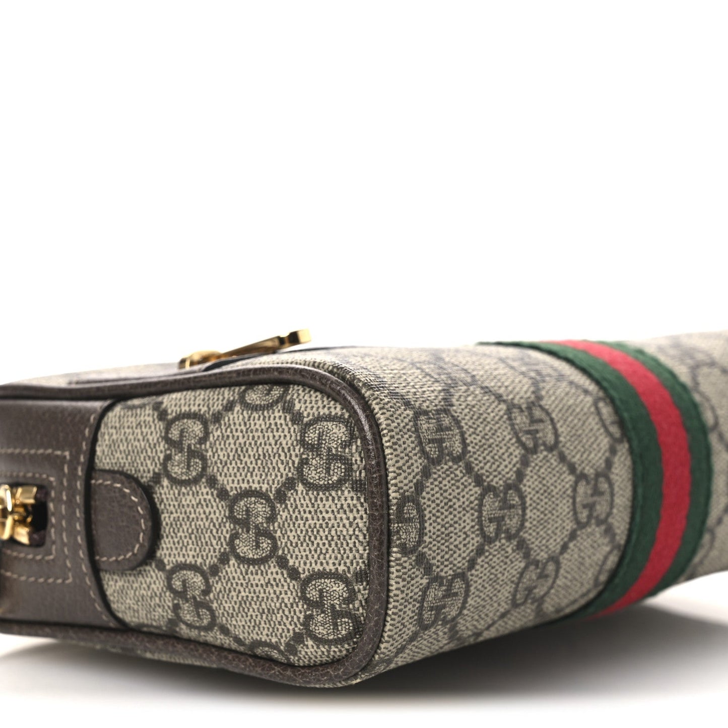 GG Supreme Monogram Web Small Ophidia Belt Bag 75 30 Dark Brown