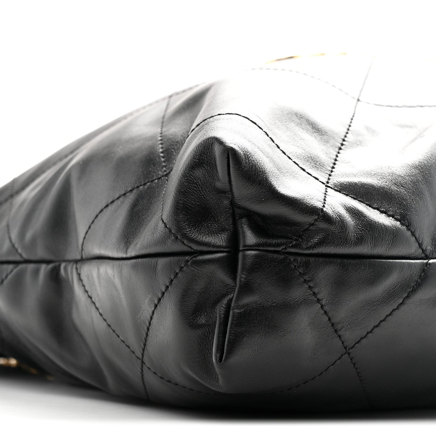 Shiny Calfskin Quilted Small Chanel 22 Black