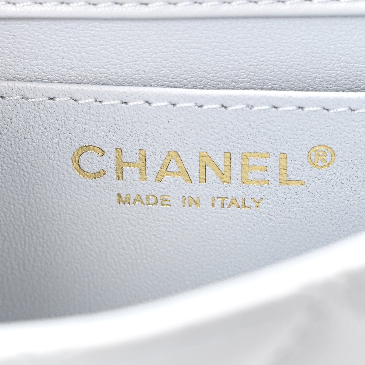 Shiny Lambskin Quilted Pearl Twist Mini Square Flap Light Blue