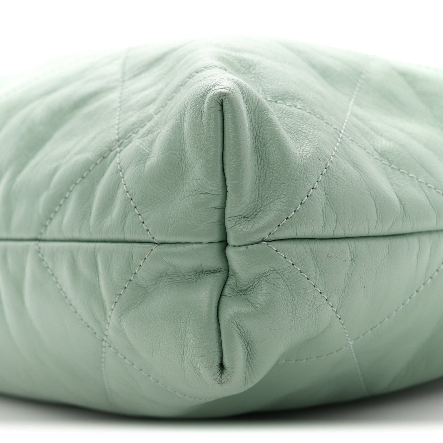 Shiny Calfskin Quilted Small Chanel 22 Light Green
