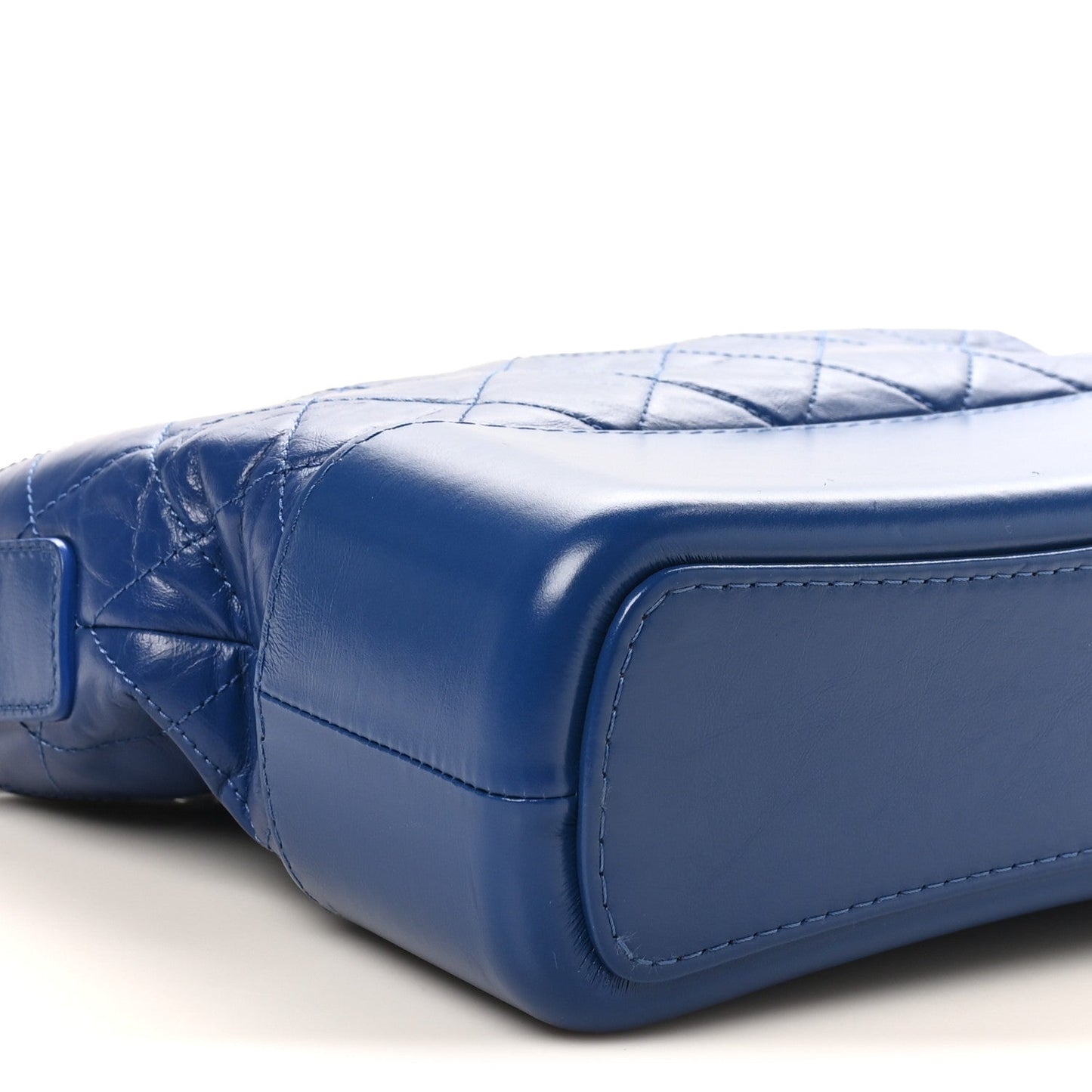 Aged Calfskin Quilted Medium Gabrielle Logo Hobo Blue