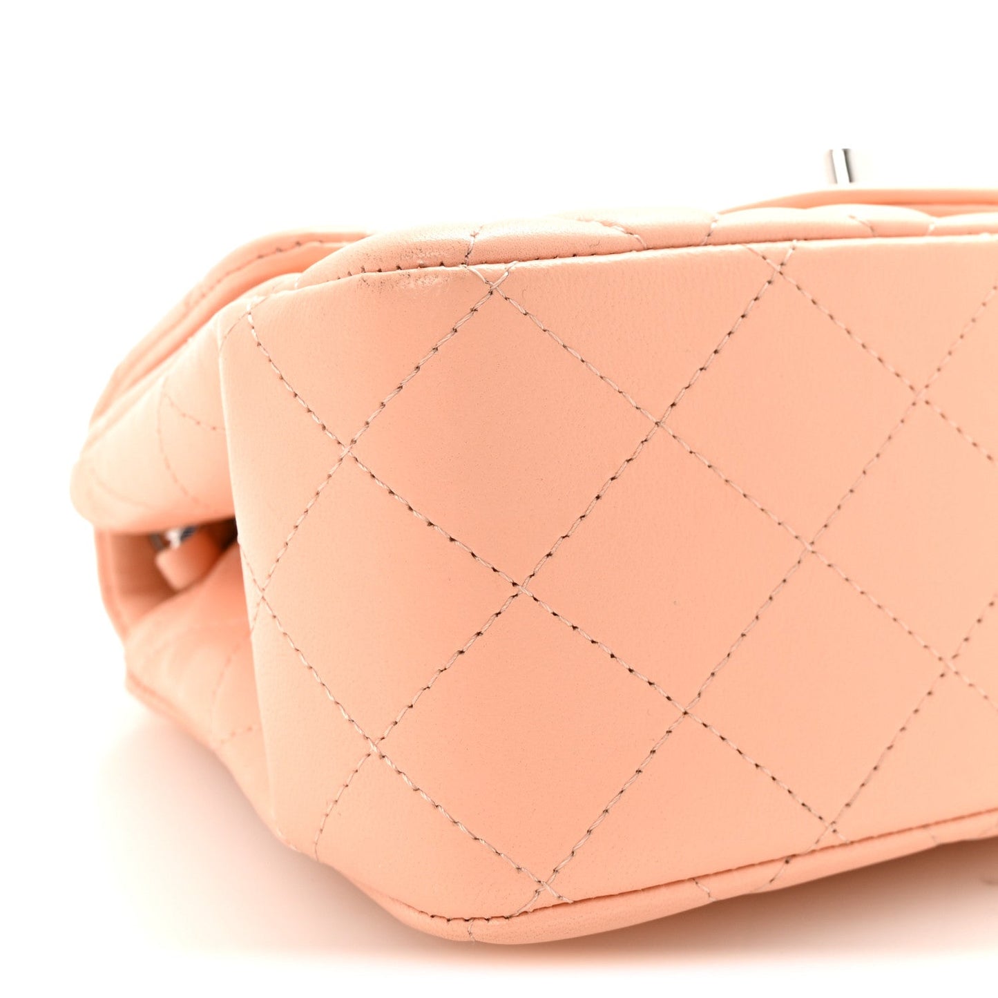 Lambskin Quilted Mini Square Flap Light Pink