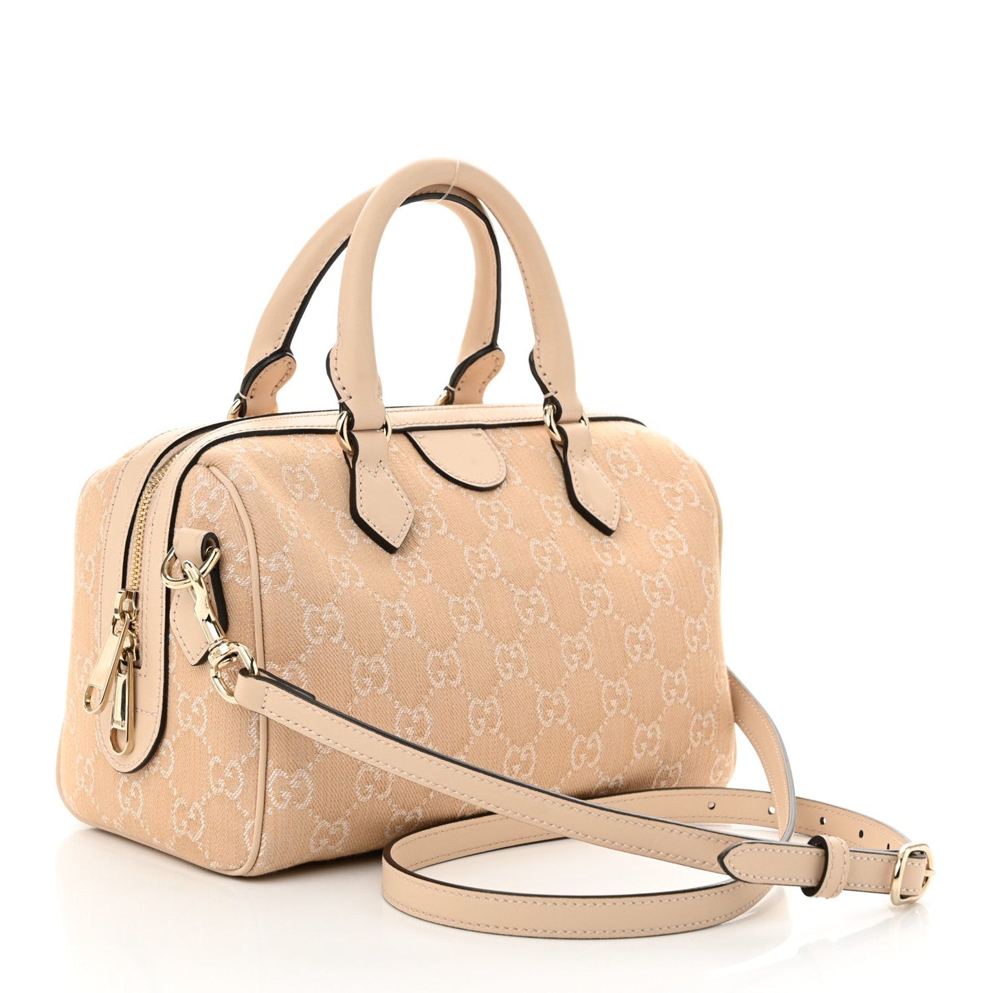 Summer Denim Calfskin GG Monogram Small Ophidia Top Handle Bag Souffle Rose