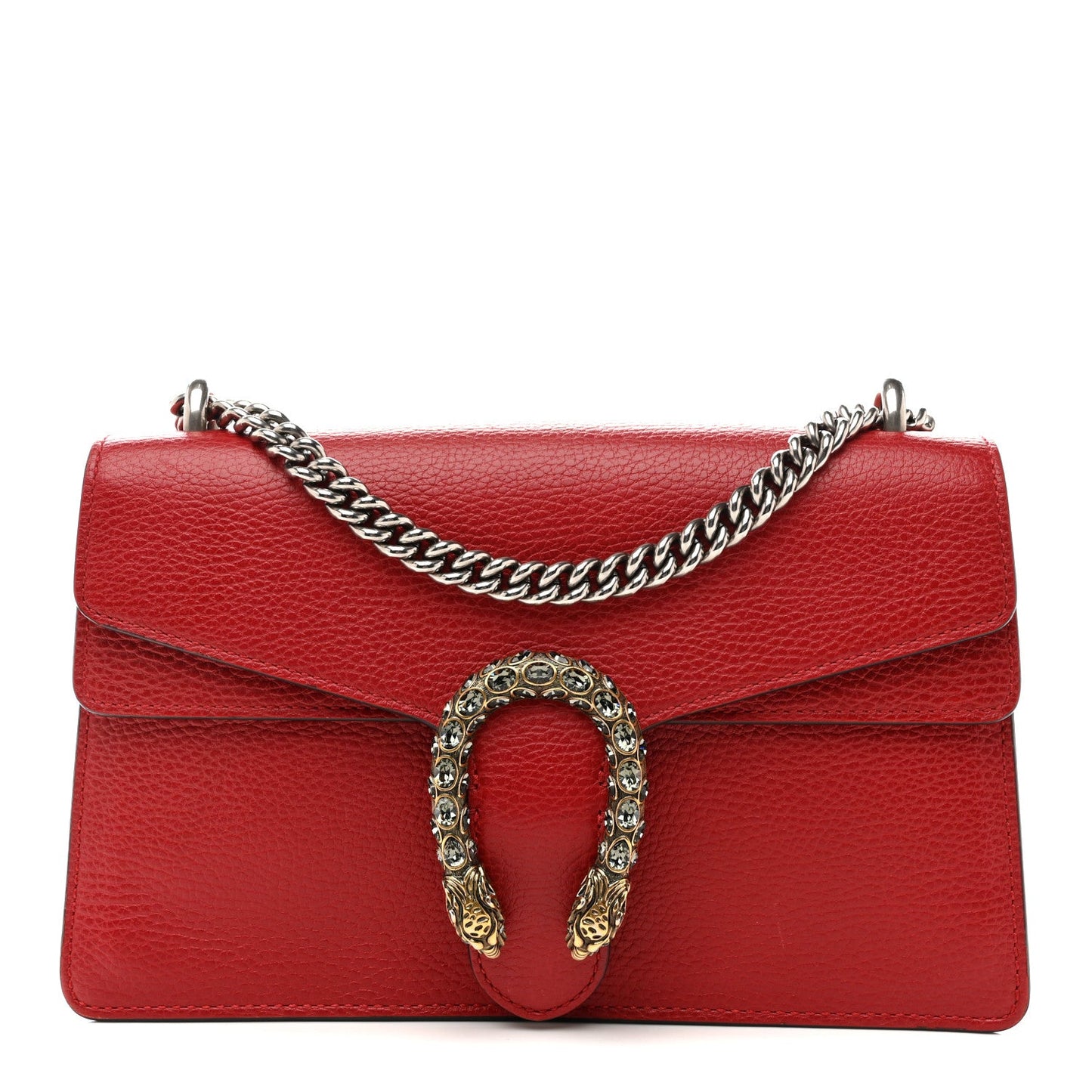 Dollar Calfskin Swarovski Crystal Small Dionysus Shoulder Bag Hibiscus Red