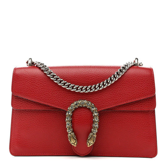 Dollar Calfskin Swarovski Crystal Small Dionysus Shoulder Bag Hibiscus Red