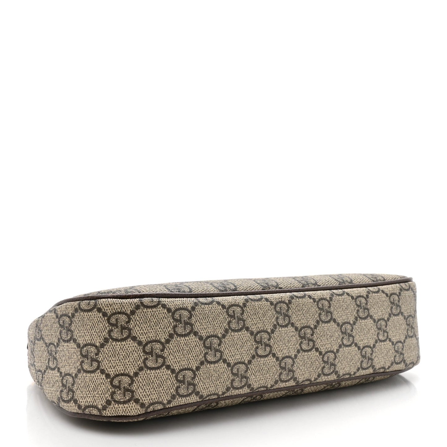 GG Supreme Monogram Textured Dollar Calfskin Web Small Ophidia GG Handbag Beige Ebony New Acero
