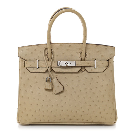 Ostrich Birkin 30 Parchemin