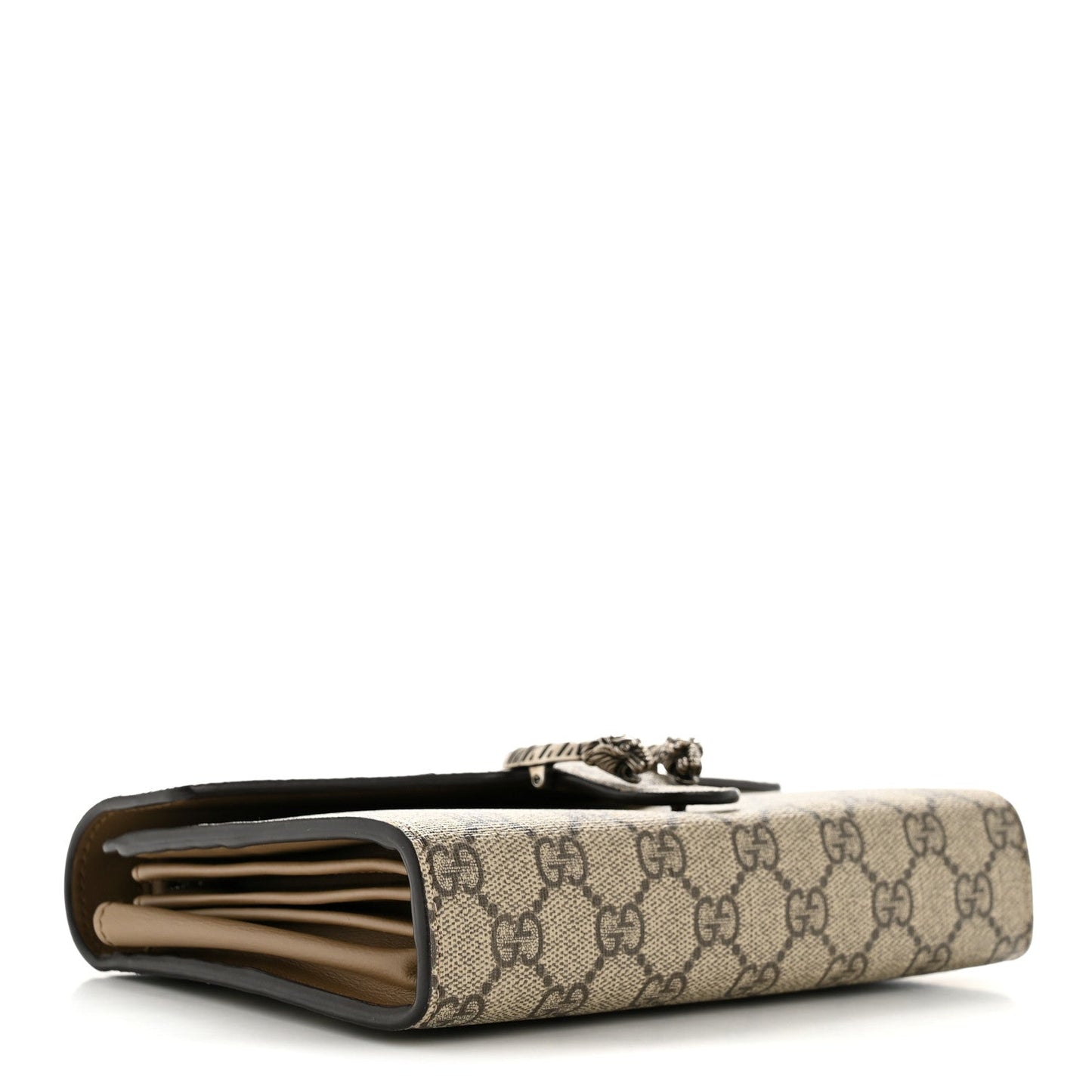 GG Supreme Monogram Mini Dionysus Chain Wallet Beige Taupe