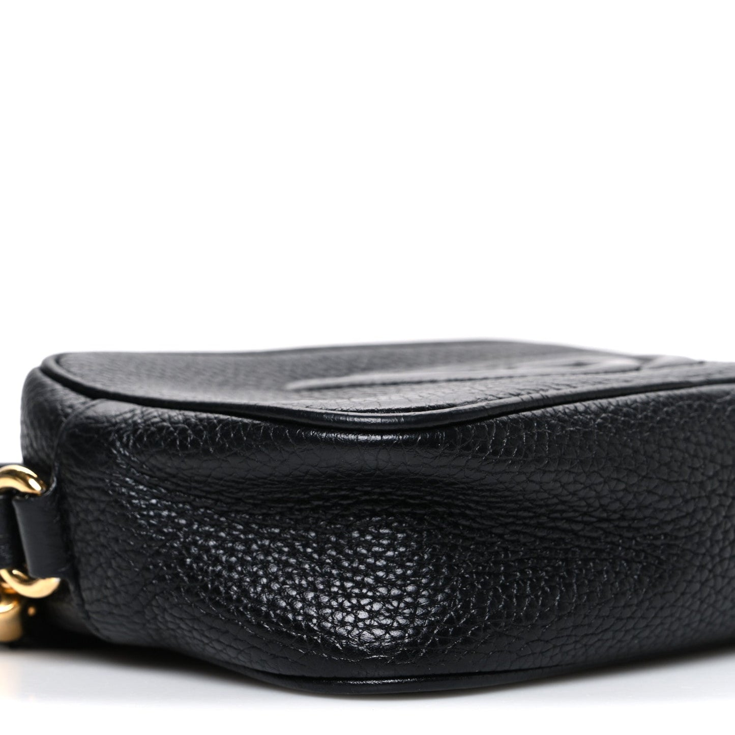 Pebbled Calfskin Small Soho Disco Bag Black