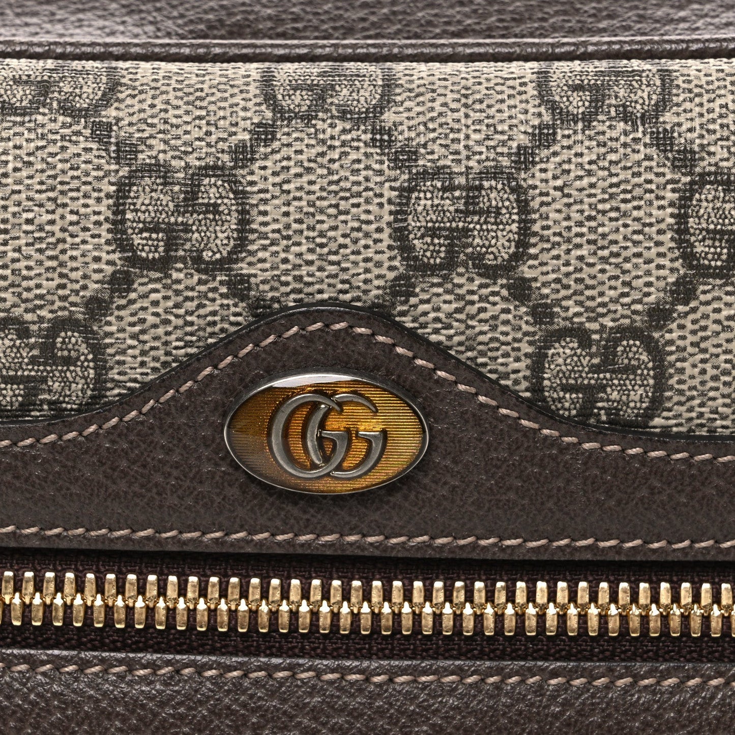 GG Supreme Monogram Web Small Ophidia Shoulder Bag Brown