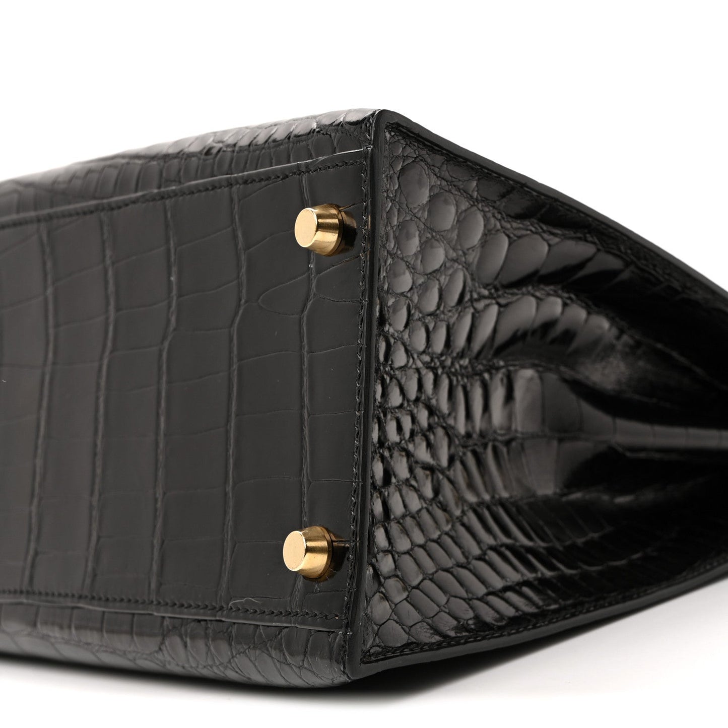 Shiny Alligator Kelly Sellier 32 Black