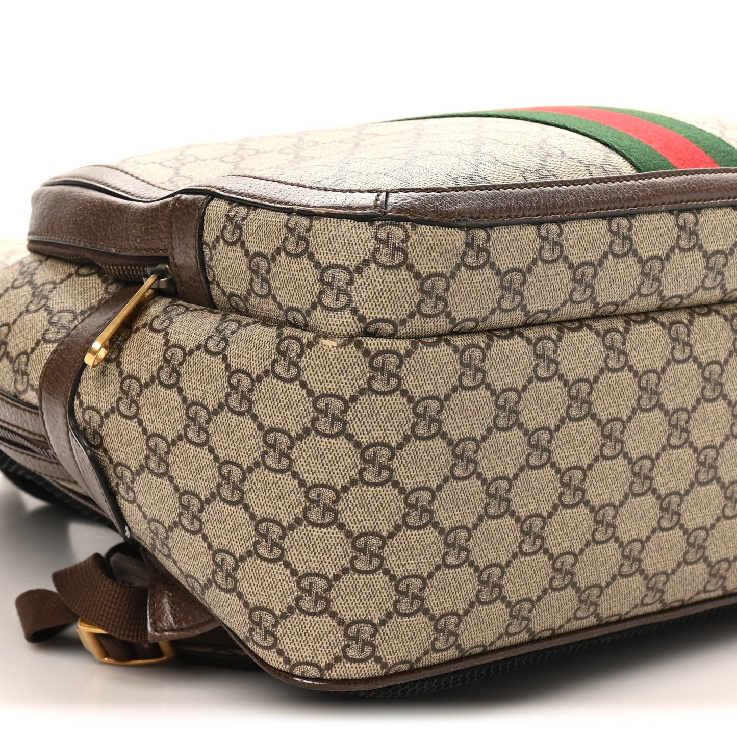 GG Supreme Monogram Medium Ophidia Day Backpack Brown