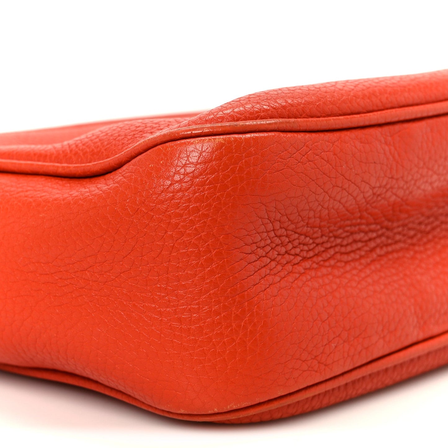 Pebbled Calfskin Small Soho Disco Bag Sun Orange