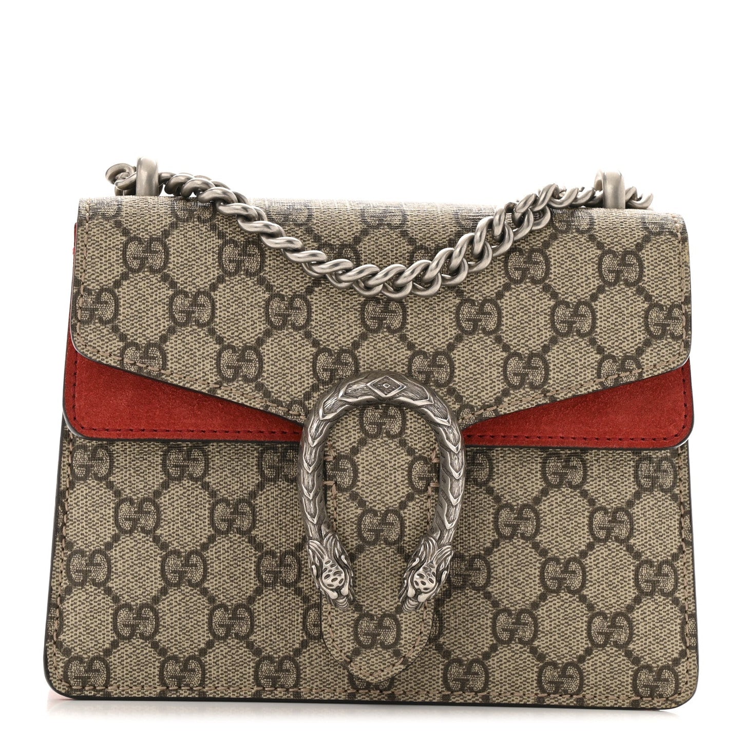 GG Supreme Monogram Mini Dionysus Shoulder Bag Hibiscus Red