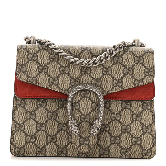 GG Supreme Monogram Mini Dionysus Shoulder Bag Hibiscus Red