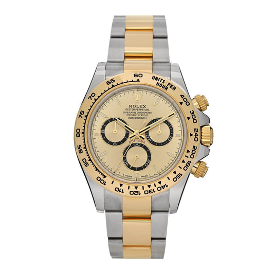Stainless Steel 18K Yellow Gold 40mm Oyster Perpetual Cosmograph Daytona Watch Champagne 126503
