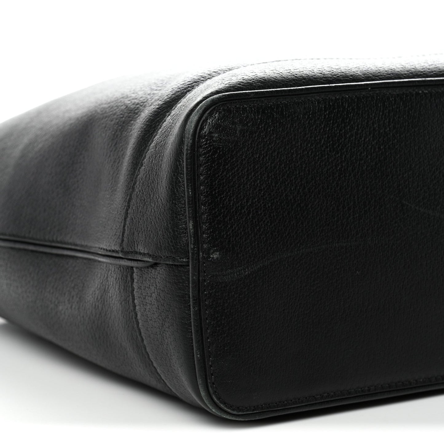 Textured Dollar Calfskin Medium Ophidia Shoulder Tote Bag Black