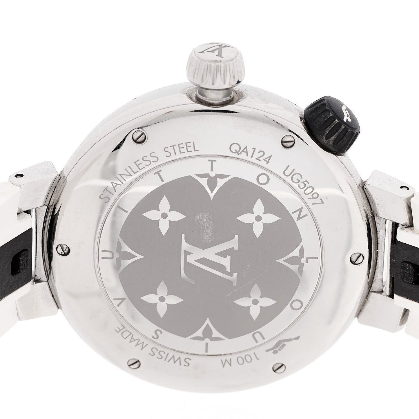 Stainless Steel Rubber 40mm Tambour Street Diver Quartz Watch White