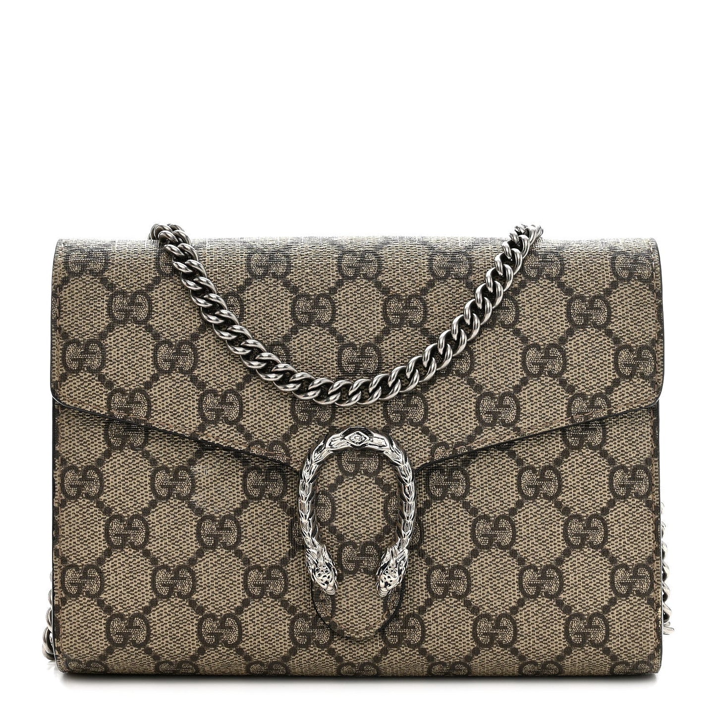 GG Supreme Monogram Mini Dionysus Chain Wallet Beige Taupe