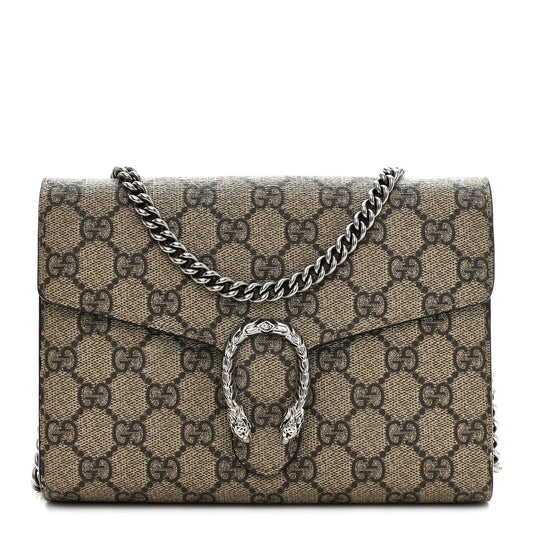 GG Supreme Monogram Mini Dionysus Chain Wallet Beige Taupe