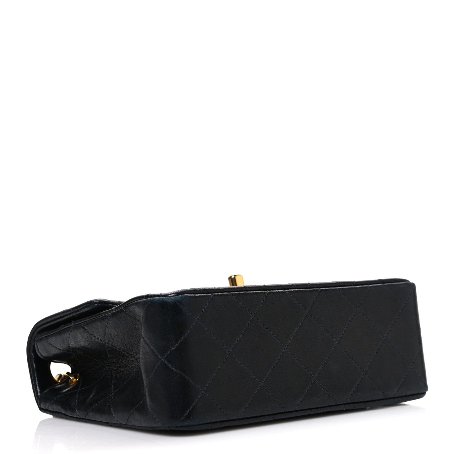 Lambskin Quilted Mini Square Flap Black