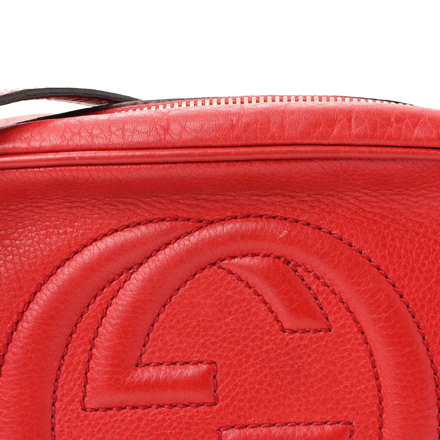 Pebbled Calfskin Small Soho Disco Bag Tabasco Red