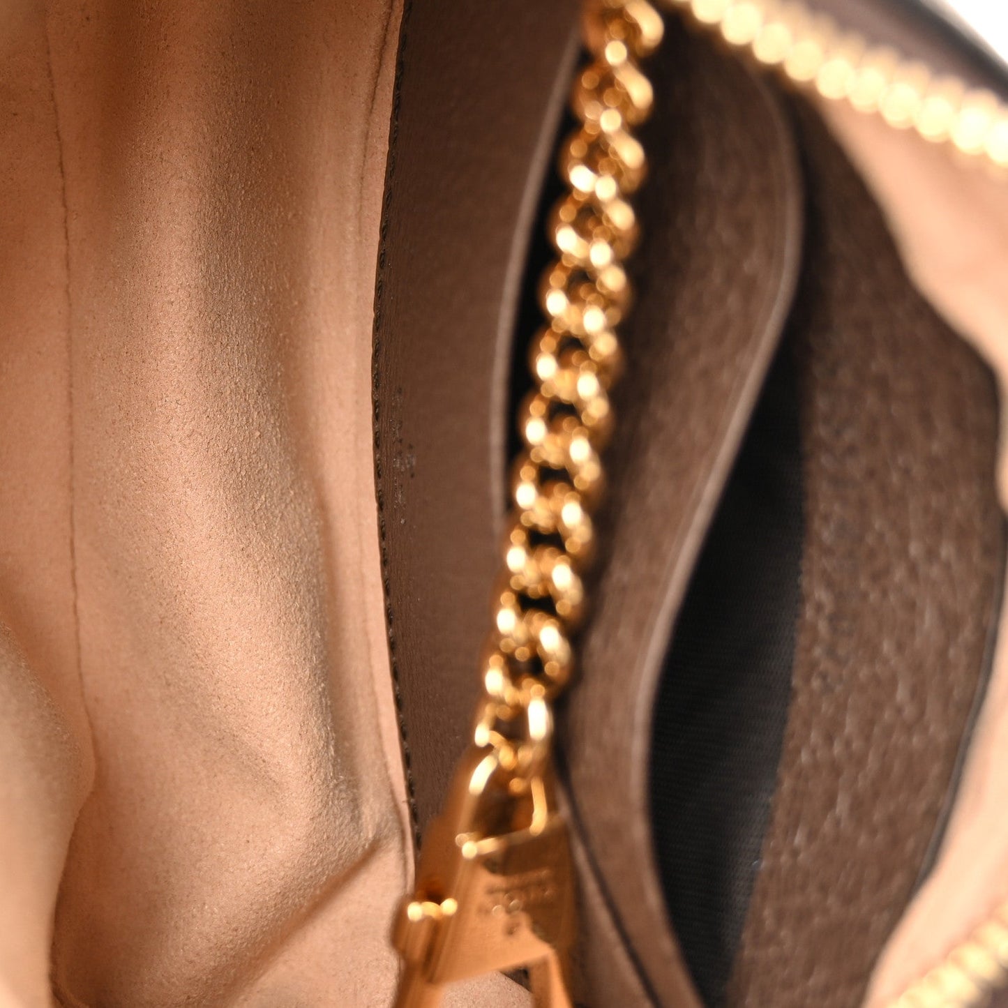 GG Supreme Monogram Textured Calfskin Web Mini Ophidia Half Moon Hobo Beige Ebony New Acero