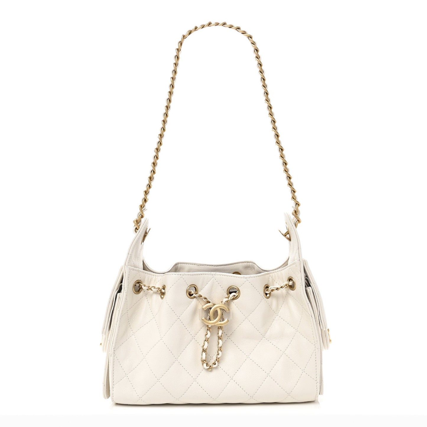 Caviar Quilted Mini Chanel 25 Handbag White