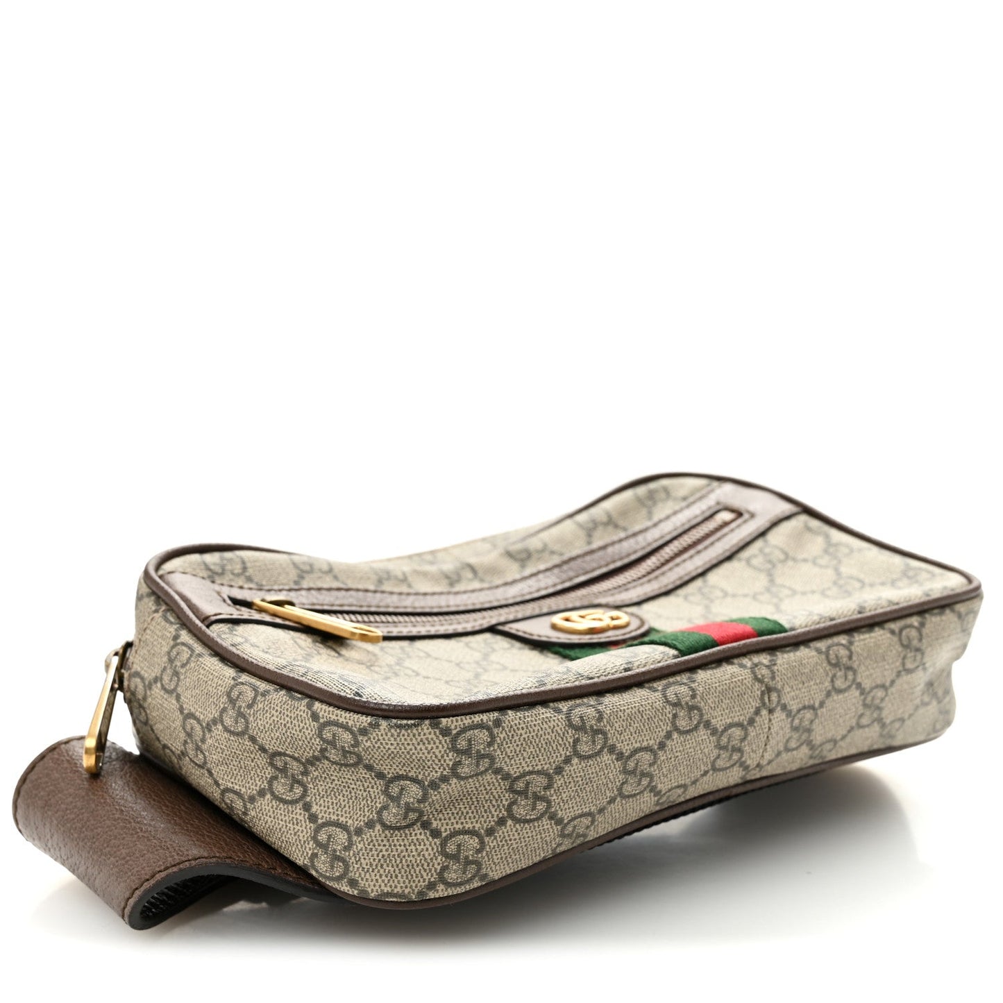 Soft GG Supreme Monogram Medium Ophidia Belt Bag Dark Brown