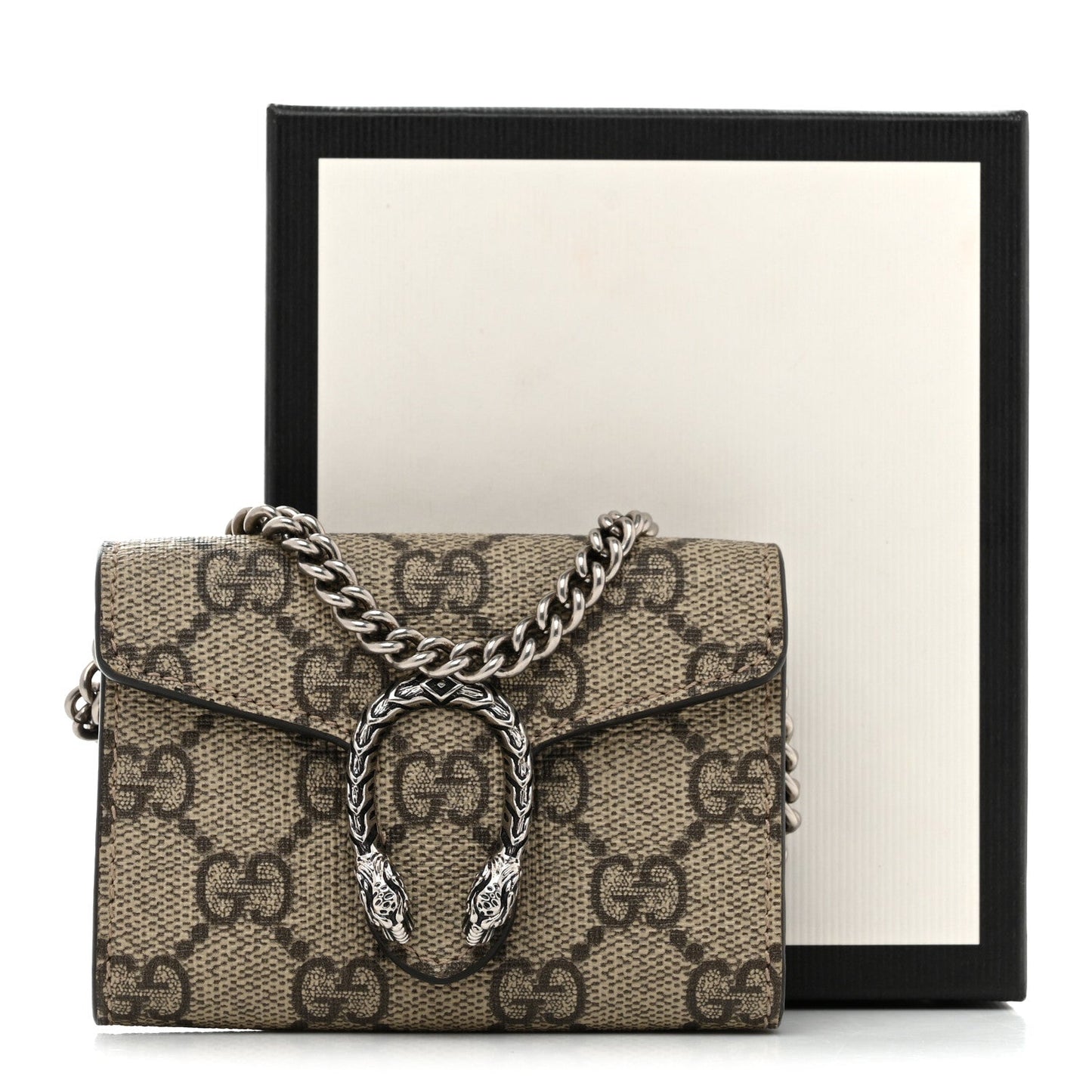 GG Supreme Monogram Dionysus Coin Purse Taupe