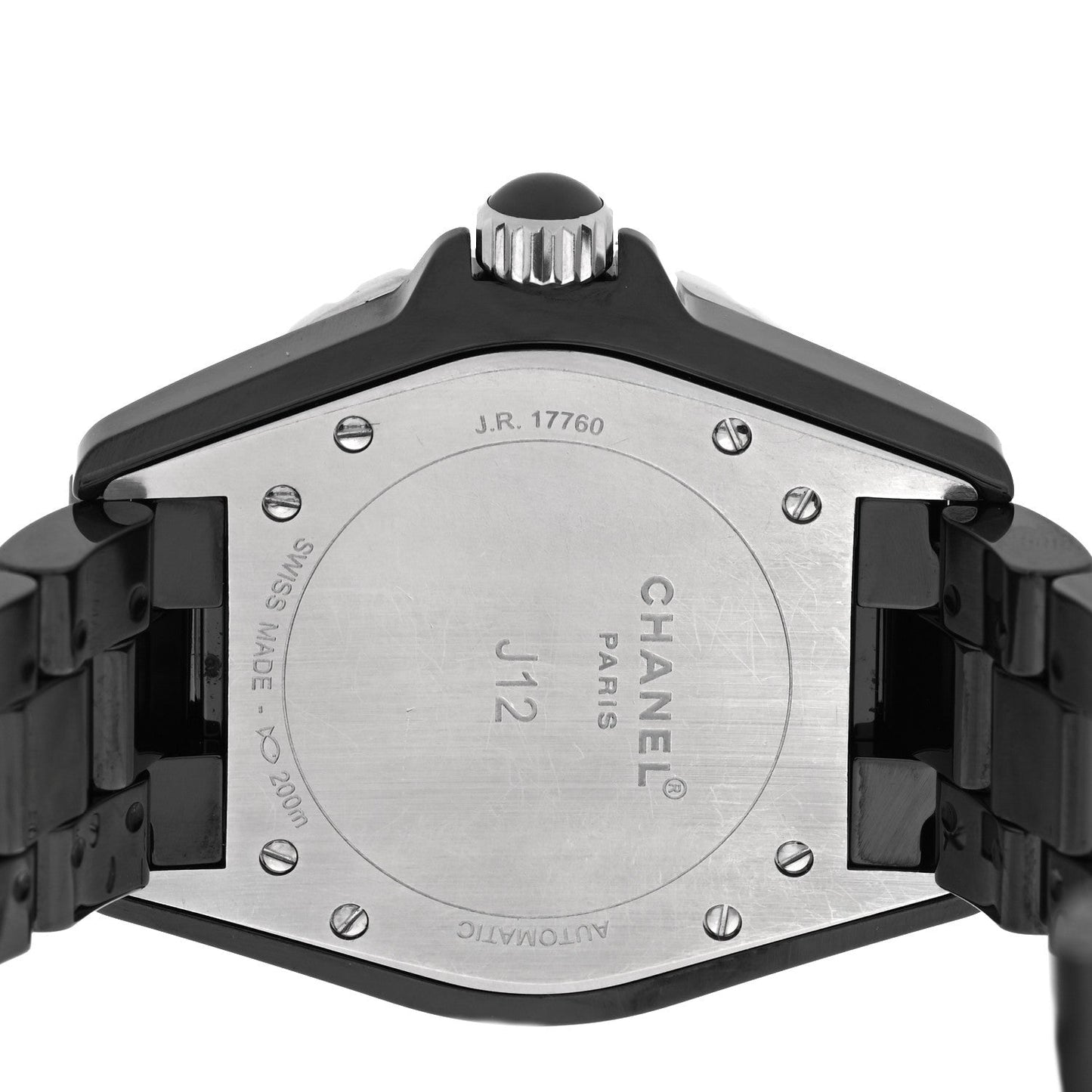 Stainless Steel Ceramic Diamond Dial 38mm J12 Quartz Watch Black