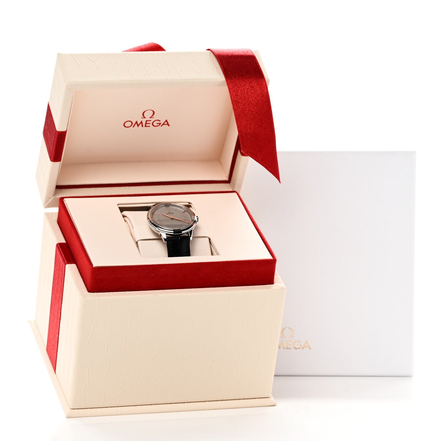Stainless Steel Alligator 30mm De Ville Prestige Quartz Watch Silver 434.10.30.60.06.001