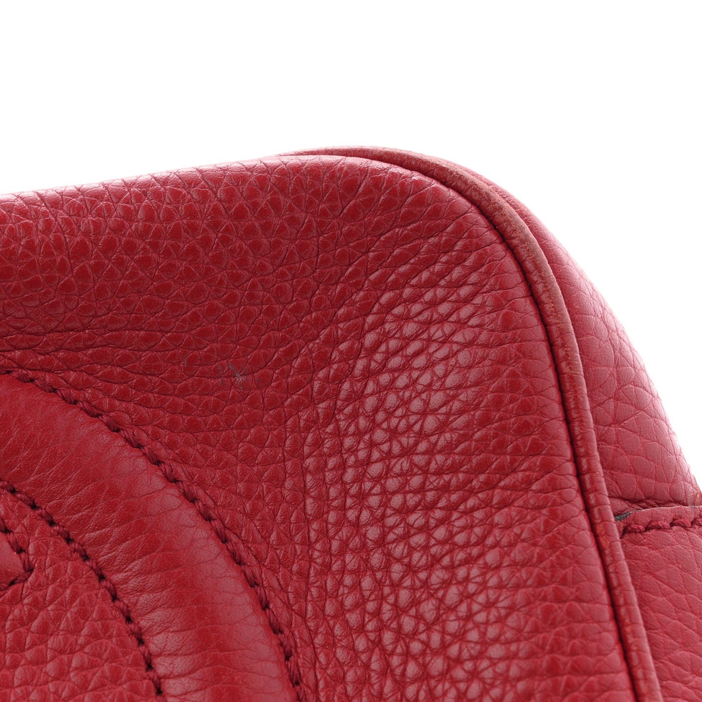 Pebbled Calfskin Small Soho Disco Bag Tabasco Red