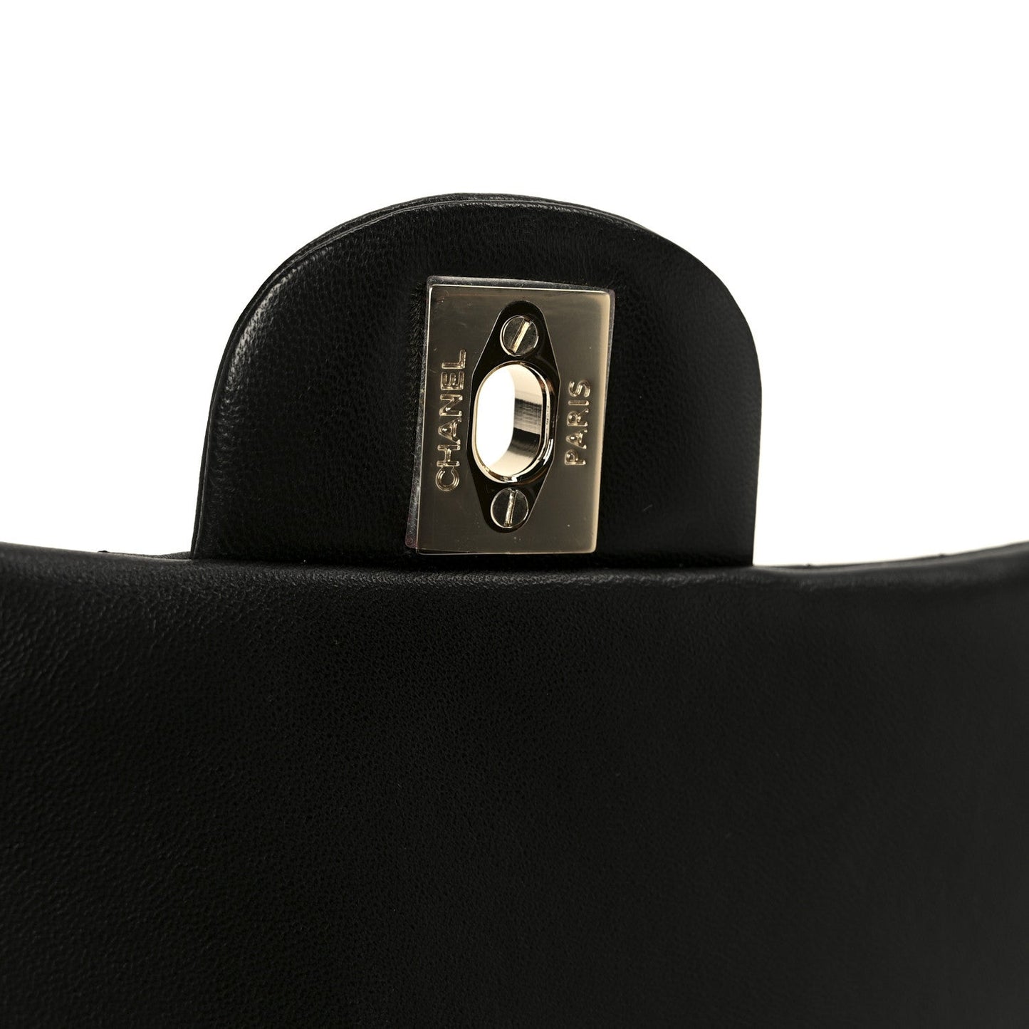 Lambskin Chevron Quilted Mini Square Flap Black