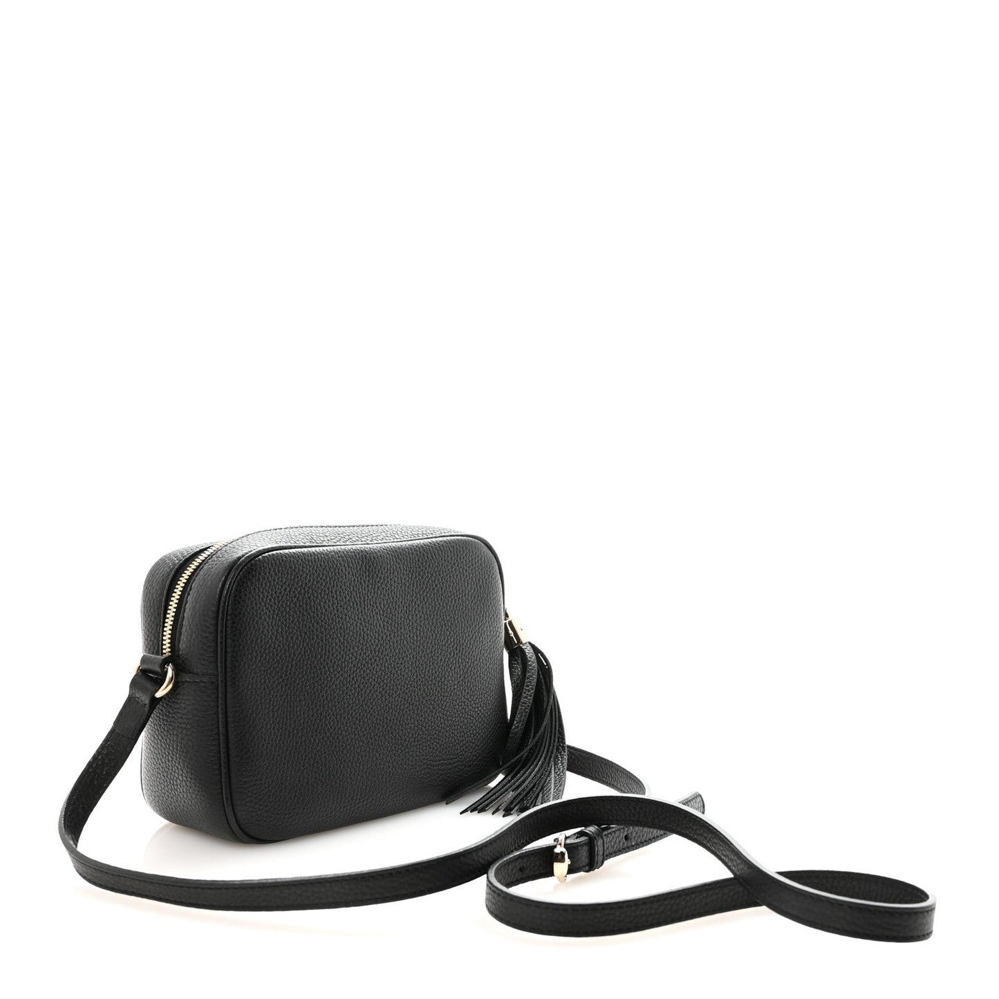 Pebbled Calfskin Small Soho Disco Bag Black
