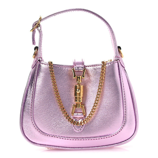 Laminated Nappa Nano Jackie 1961 Hobo Metallic Pink
